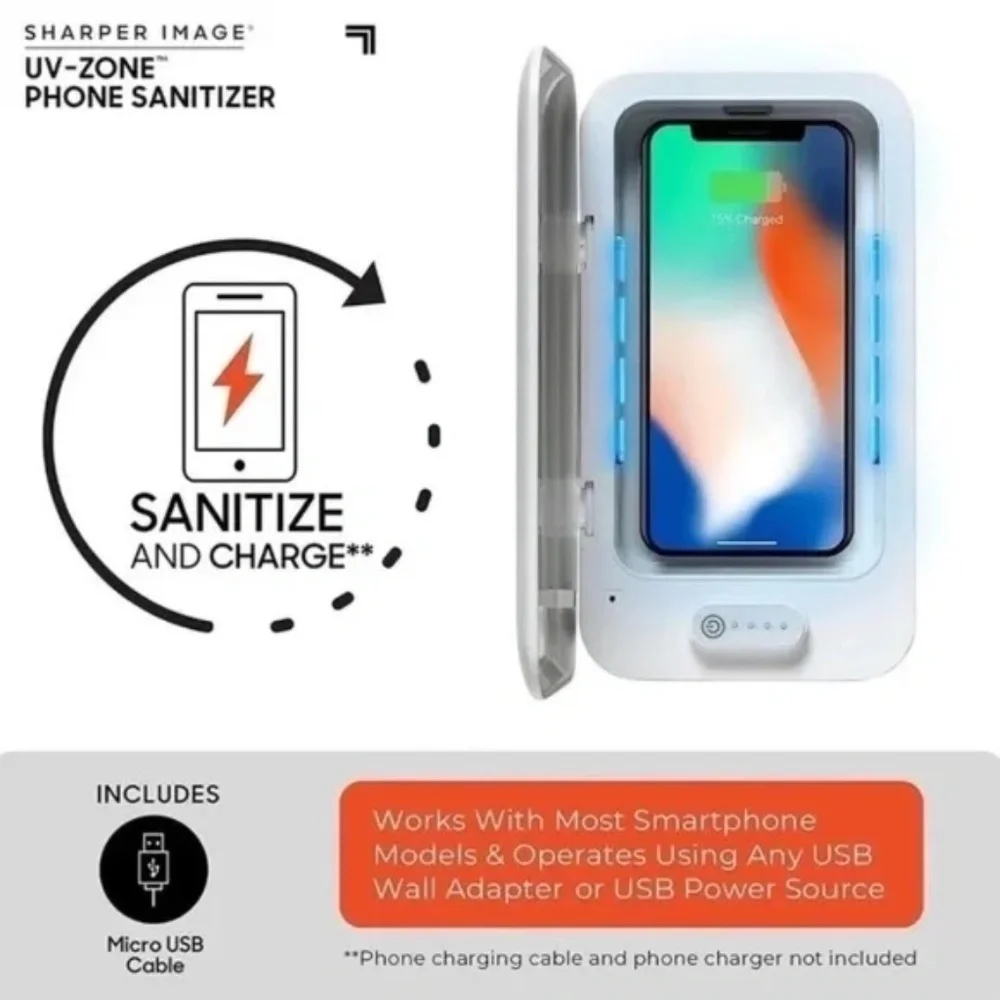 Sharper Image Santitizer Sealed Sanitizes Car Keys Credit Cards Earbuds Phone